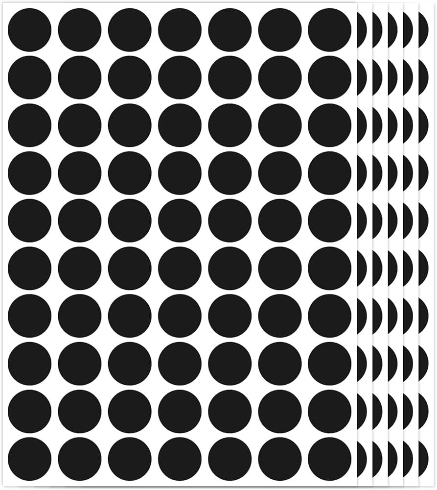 1400 PCS Black Circle Dot Stickers 3/4" Round Color Coding Label Stickers | Amazon (US)
