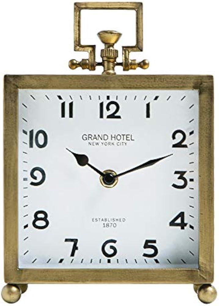 NIKKY HOME Metal Table Clock, Silent Non-Ticking Classic Battery Operated Decorative Mantel Desk ... | Amazon (US)