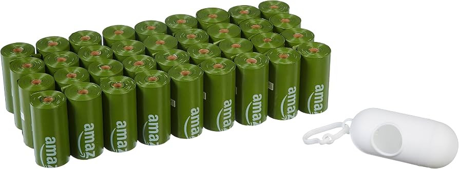 Amazon Basics Premium Leak Proof Dog Poop Bags with Dispenser and Leash Clip, Unscented, 13" x 9"... | Amazon (US)