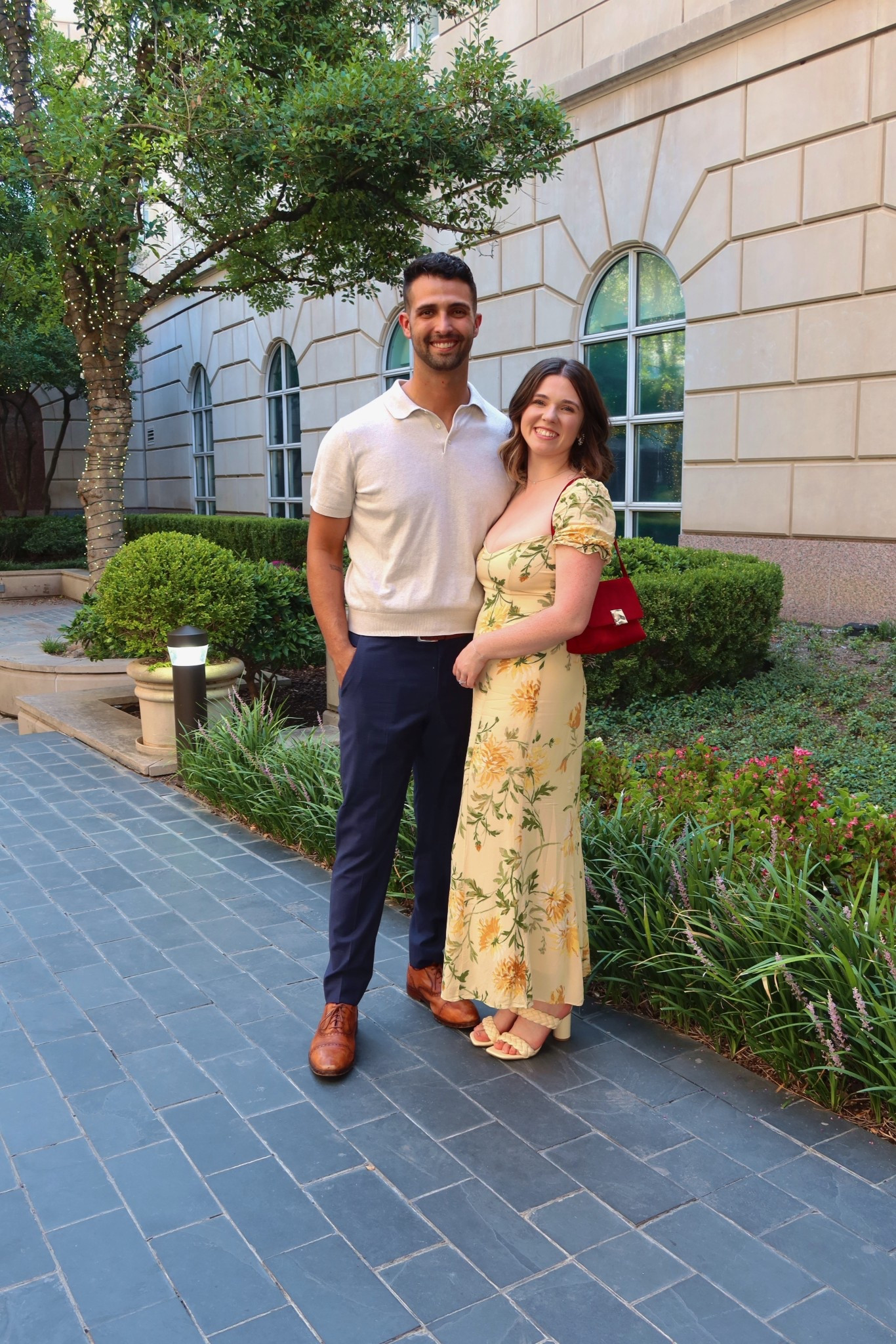 Date night outfits 
Reformation yellow floral dress 
JCrew polo 
Hugo suit

#LTKMens #LTKWedding