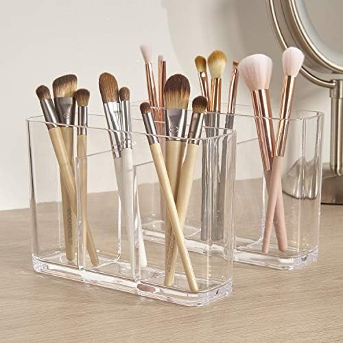 STORi Bliss 3-Compartment Plastic Makeup Brush Holder | Perfect Organizers for Powder, Contour, and  | Amazon (US)
