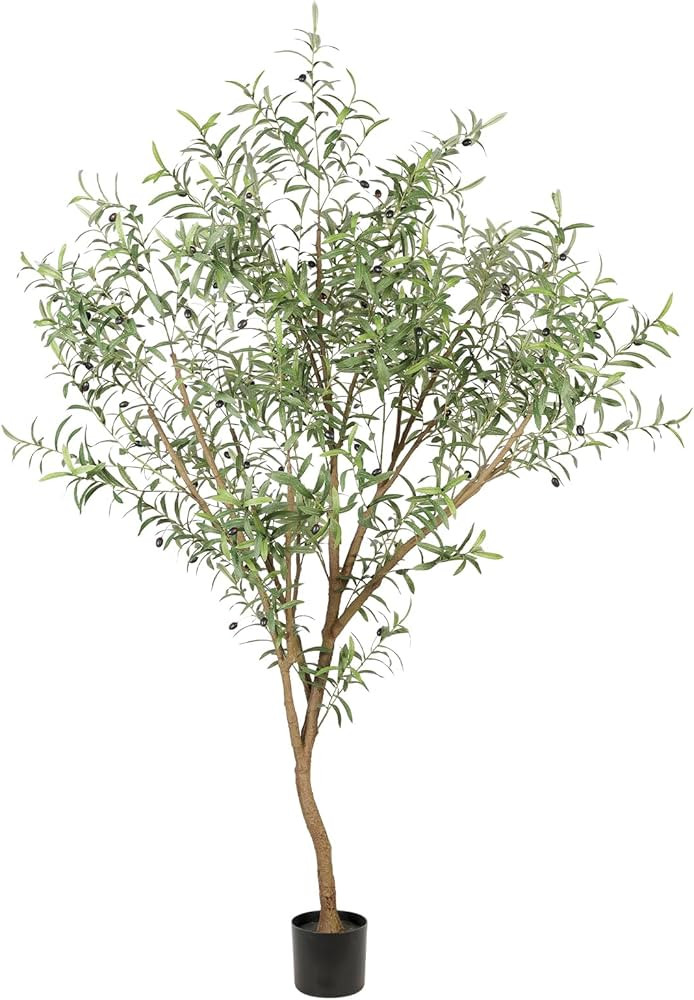 Realead Faux Olive Tree 7ft - Tall Olive Trees Artificial Indoor - Fake Potted Olive Silk Tree wi... | Amazon (US)