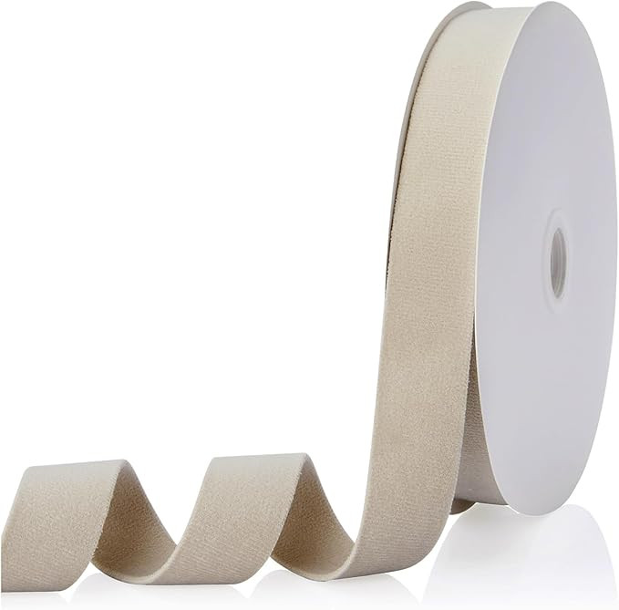 Velvet Ribbon Camel 1 inch, Continuous 20 Yards Double Faced Velvet Ribbon Great for Christmas Tr... | Amazon (US)