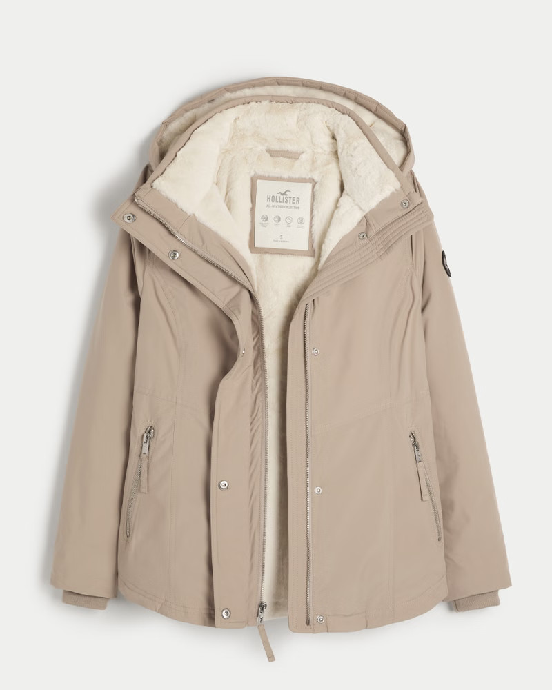 Women's All-Weather Faux Fur-Lined Jacket | Women's Jackets & Coats | HollisterCo.com | Hollister (US)