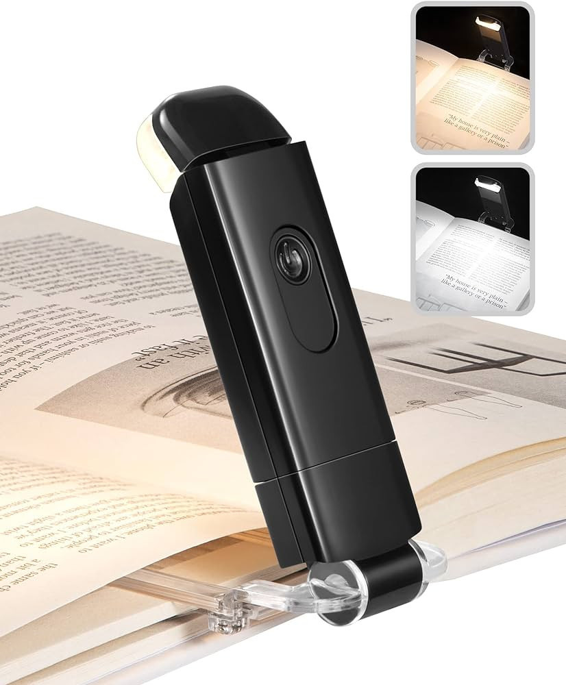 DEWENWILS USB Rechargeable Book Reading Light, Warm White + Daylight, LED Eye Care Clip on Book L... | Amazon (US)