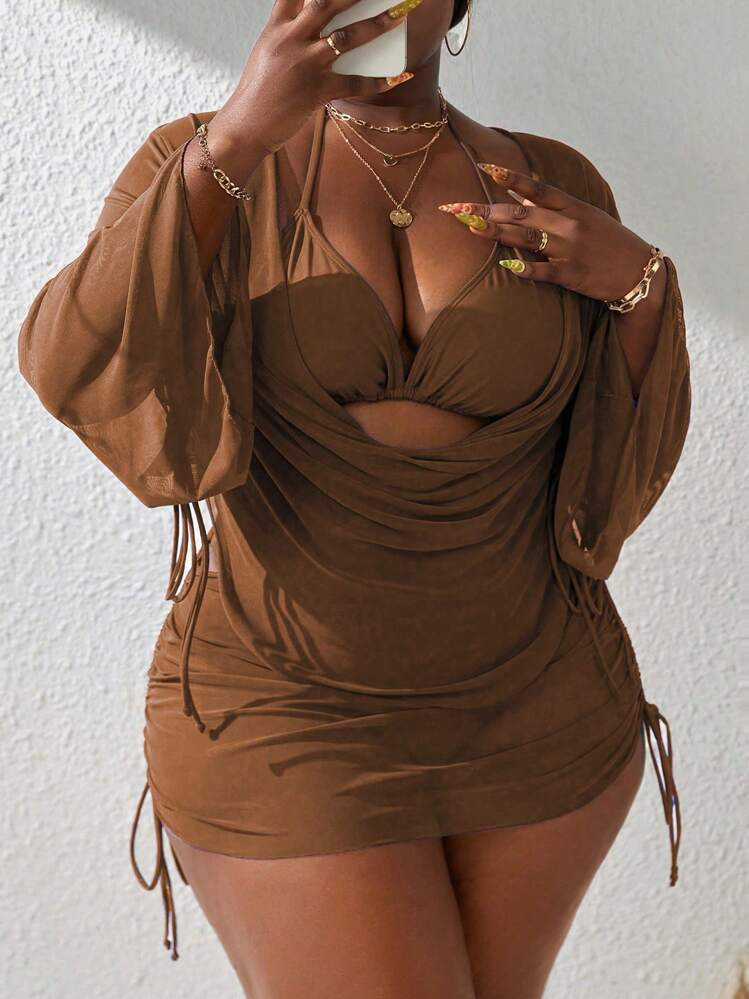 Slaydiva Plus Size Separable 4-Piece Swimwear Summer | SHEIN