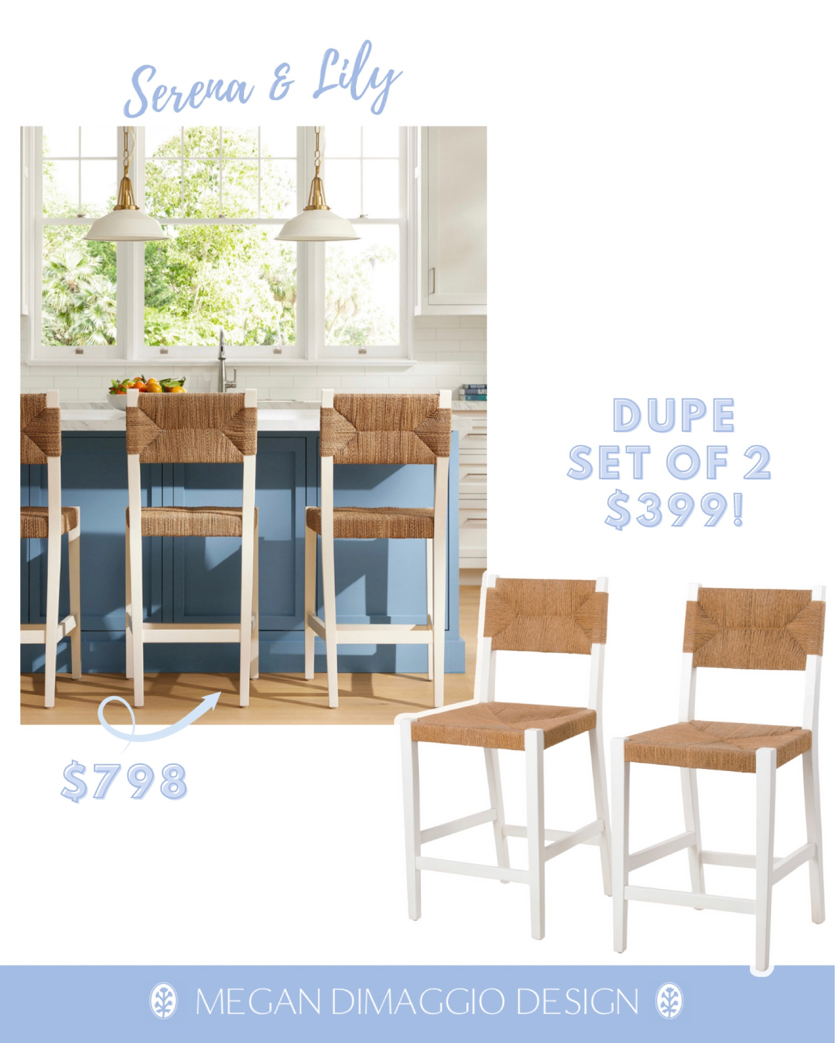 ICYMI these Serena & Lily Hughes counter stool DUPES are available online and just $399 for the pair vs. $798 for just one! 

Love them paired with a colored island!! 😍

#LTKsalealert #LTKhome #LTKFind