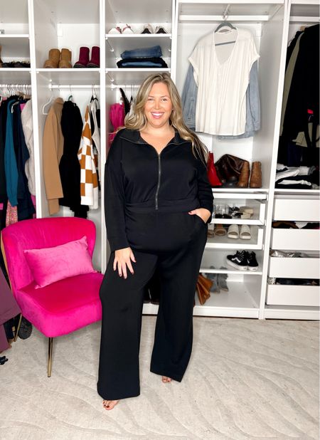 Cannot stop wearing this Spanx jumpsuit that fits my 18/20 plus size body perfectly! Wearing the 2X. The air essentials fabric is incredible! And pockets yay! Use code ASHLEYDXSPANX for a discount!

#LTKmidsize #LTKCon #LTKplussize