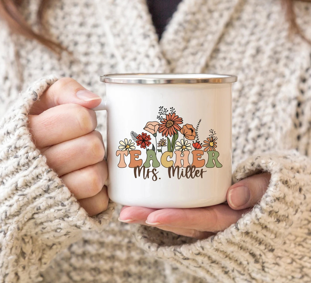 Teacher Enamel Mug Teacher Mug Personalized Teacher Gift - Etsy | Etsy (US)