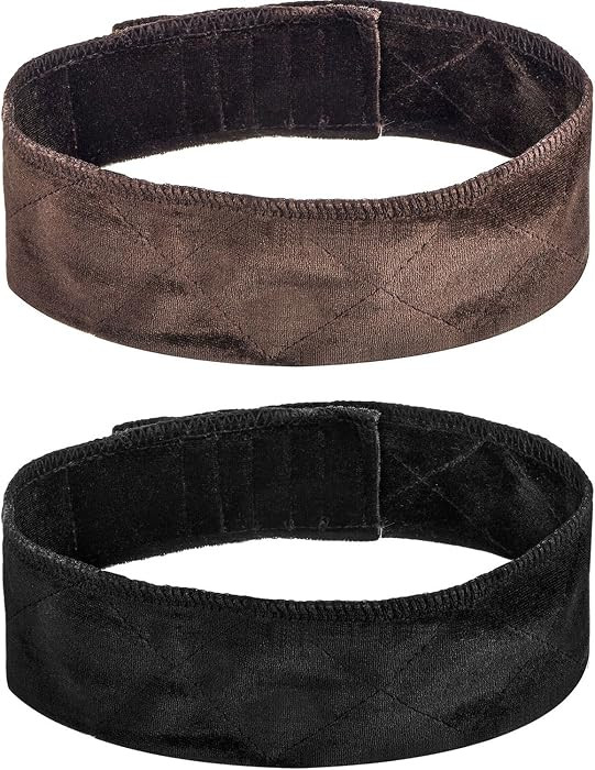 2 Pack Velvet Wig Band Head Hair Band Adjustable Fastern (Black and Brown) | Amazon (US)