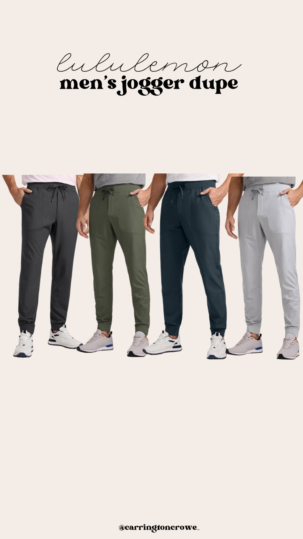 Lululemon men's jogger dupe for more than half the price! 

#LTKMens #LTKSaleAlert #LTKFindsUnder50