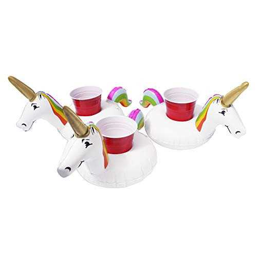 GoFloats Inflatable Pool and Hot Tub Drink Holders (3 Pack) (Choose - Unicorn, Flamingo, Palm Tree and More) | Amazon (US)
