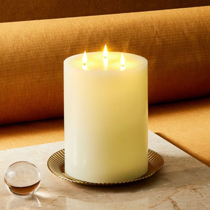 Infinity Wick Ivory 3-LED 6"x8" Candle | Lights.com