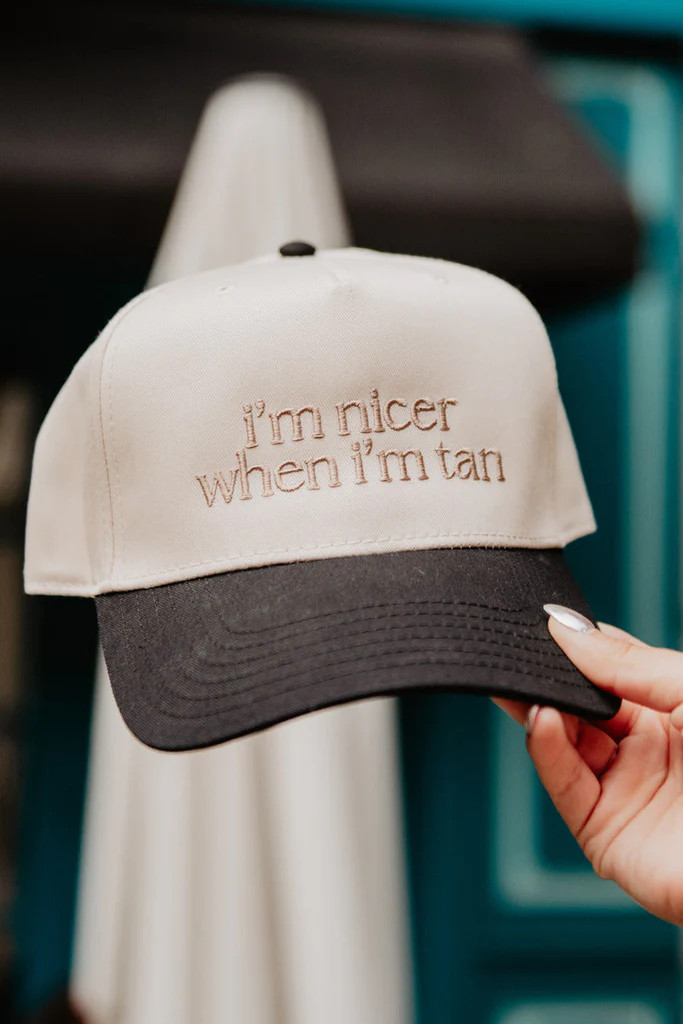 I'm Nicer When I'm Tan Funny Two-Toned Vintage Hats | Katydid.com