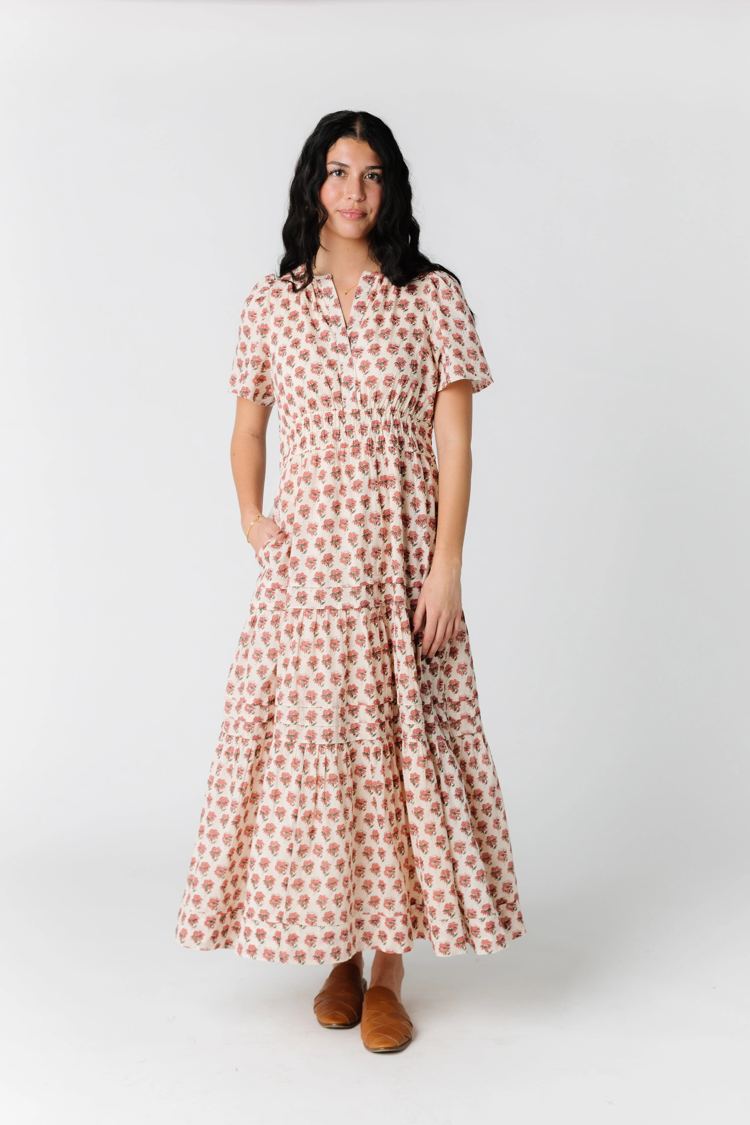 Citrus Shae Print Dress - Peach Print | Called To Surf
