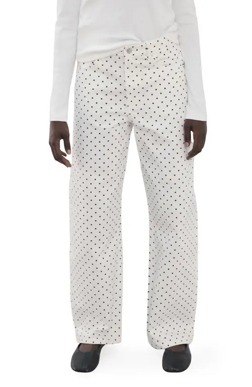 MANGO Dot Balloon Jeans in White at Nordstrom, Size 8 | Nordstrom