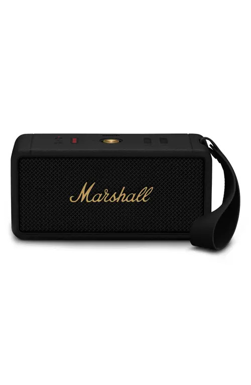 Marshall Middleton Portable Bluetooth® Speaker in Black And Brass at Nordstrom | Nordstrom