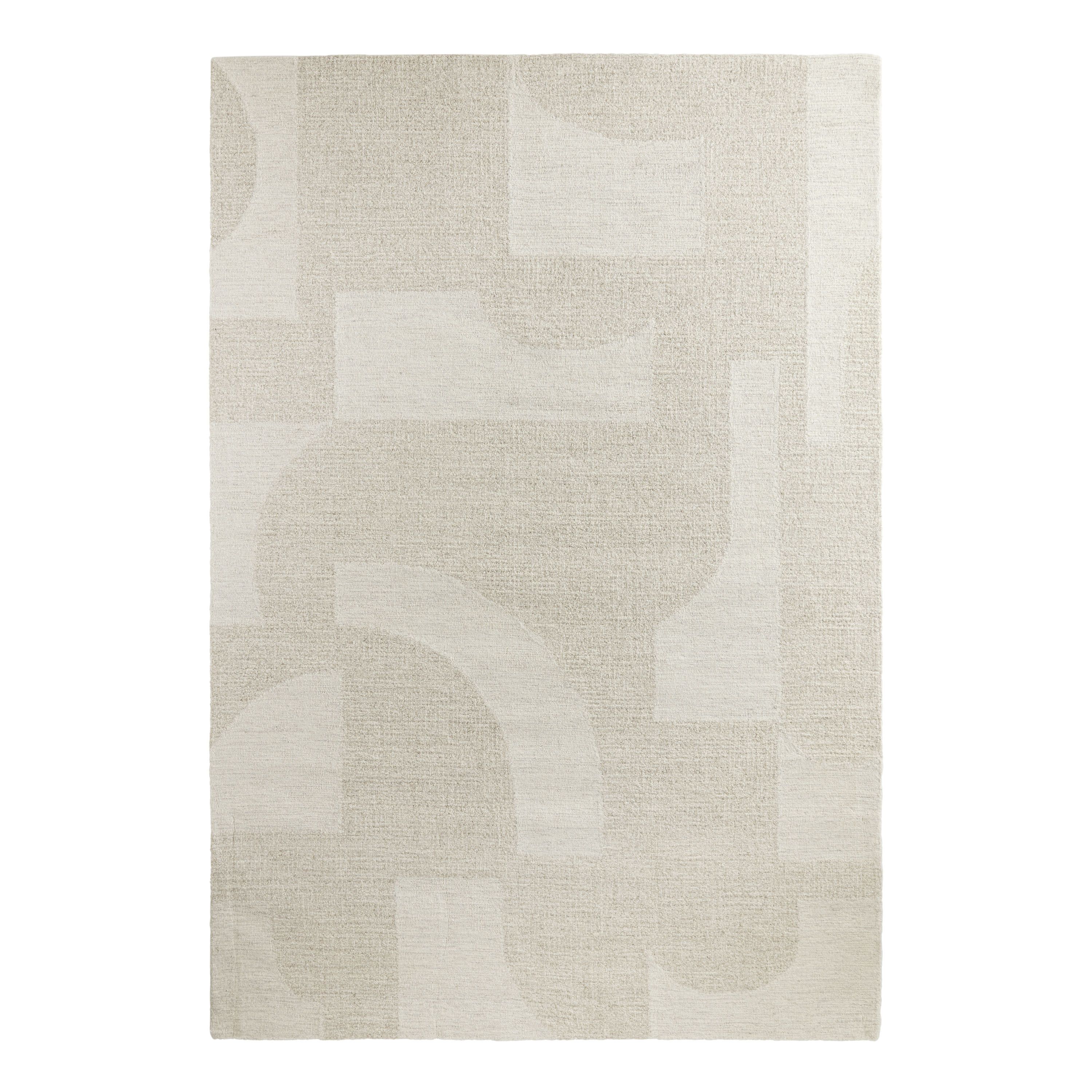 Nomad Undyed Abstract Tufted Wool Area Rug | World Market