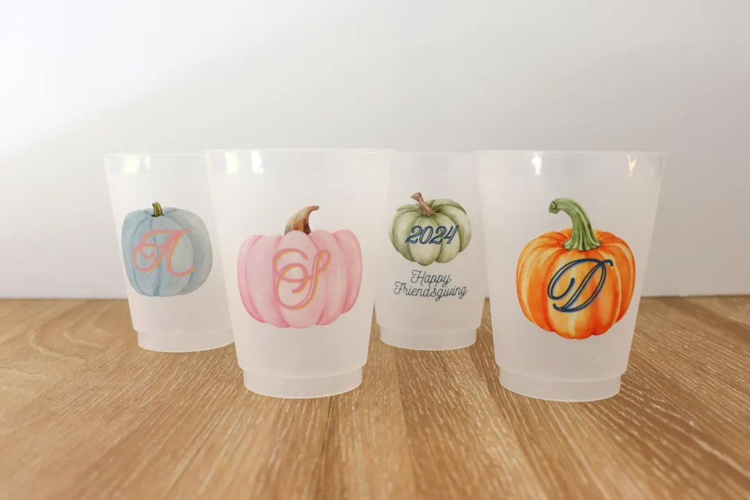 PERSONALIZED Party Cups | Set of Frost Flex 16oz Cups | Fall Party Decor | Thanksgiving Party | C... | Etsy (US)