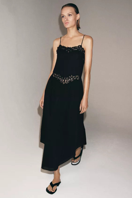 ZW COLLECTION LACE MIDI DRESS | Zara US