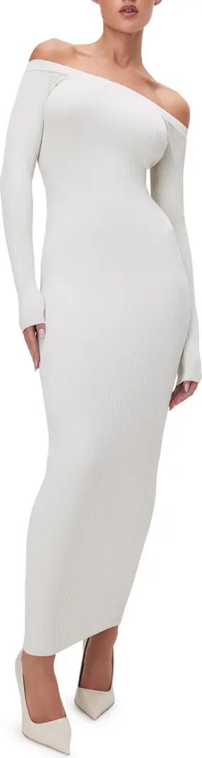 Good American Shine Off the Shoulder Long Sleeve Maxi Dress | Nordstrom | Nordstrom