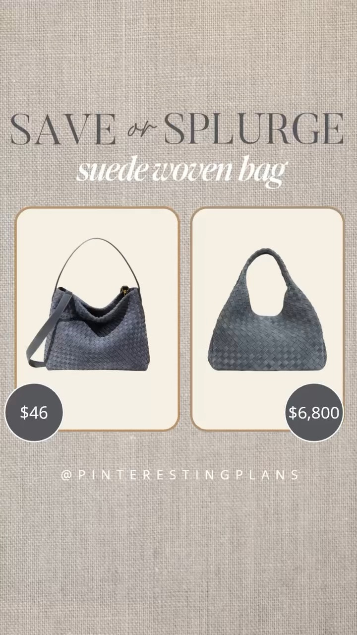 Save or splurge suede woven shoulder bag. Linking a few other options below!
