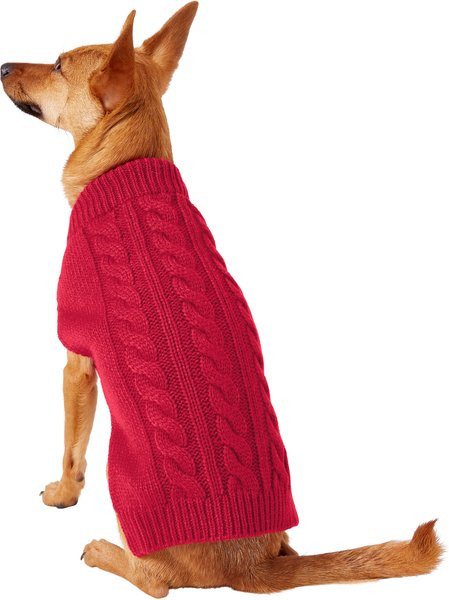 FRISCO Dog & Cat Cable Knitted Sweater, Light Pink, XX-Large - Chewy.com | Chewy.com