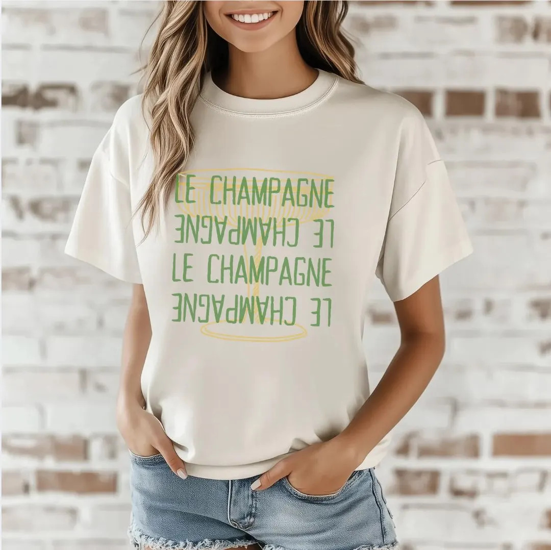 Le Champagne Boxy Tee Shirt | Etsy (US)