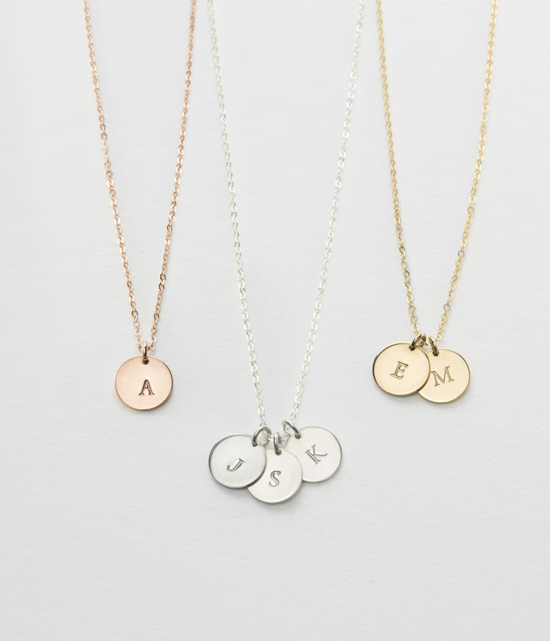 Custom Initial Necklace - Perfect Gift for Mom - Personalized with Initials for Children's Names ... | Etsy (US)