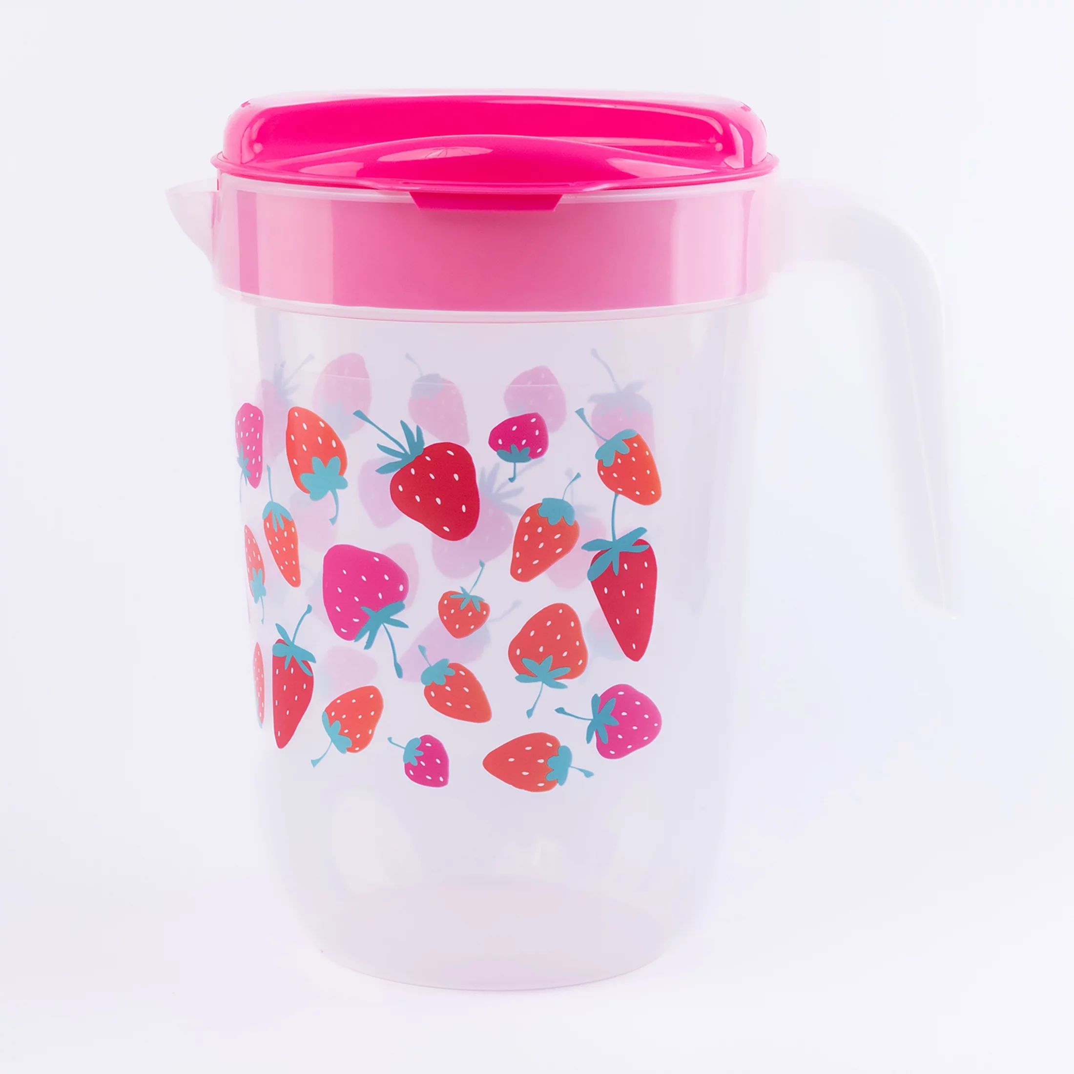 Mainstays Plastic 1 Gallon Pitcher with Pink Color Lid – Strawberries | Walmart (US)