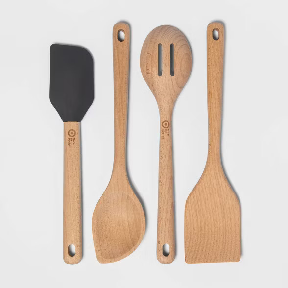 4pc Wood Utensil Set - Made By Design™ | Target