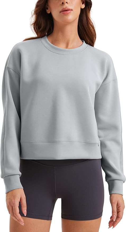 CRZ YOGA SoftAura Pullover Sweatshirt for Women - Crewneck Workout Casual Basic Fall Sweat Shirts | Amazon (US)