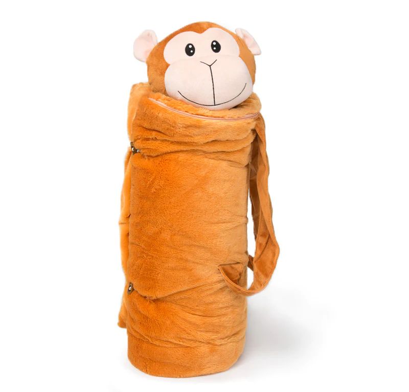 Monkey Stuffed Animal Sleeping Bag - Mattie | BuddyBagz | BuddyBagz