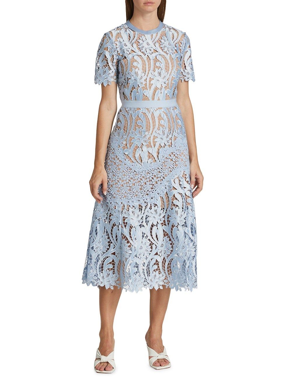 Self-Portrait Prairie Lace Midi-Dress | Saks Fifth Avenue