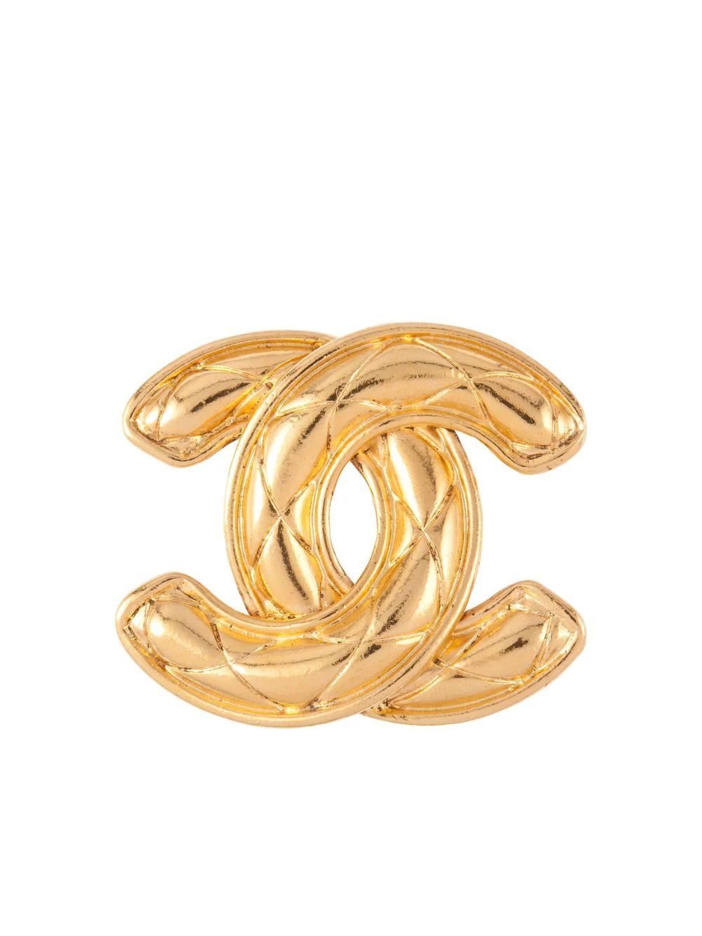 Chanel Pre-Owned 1994 diamond-embossed CC Brooch - Farfetch | Farfetch Global