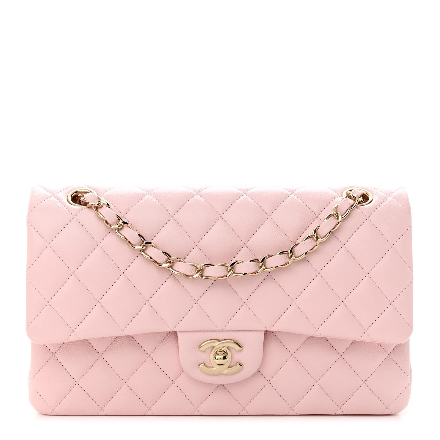 Chanel Caviar Quilted Medium Double Flap Light Pink 1740989 | FASHIONPHILE (US)