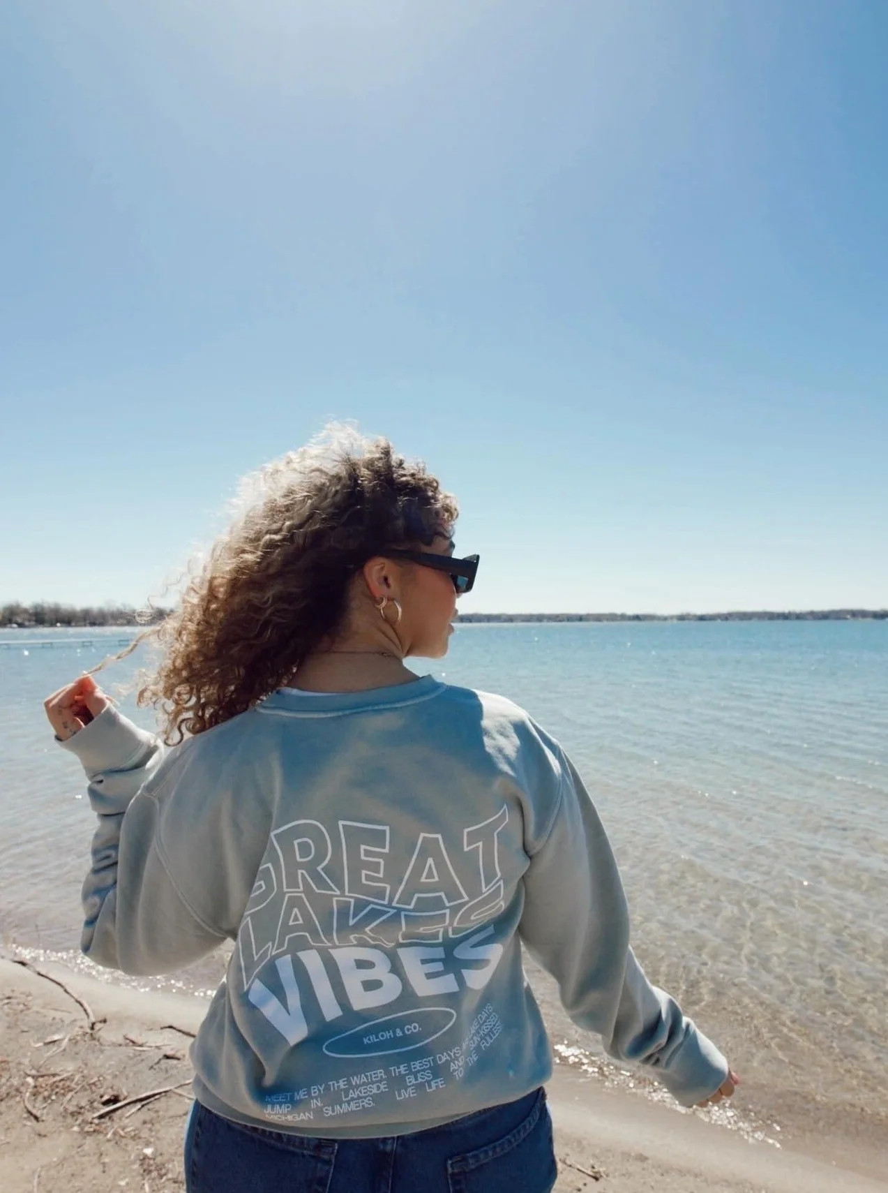Great Lakes Vibes Sage Green Pigment Crew | Kiloh + Co.