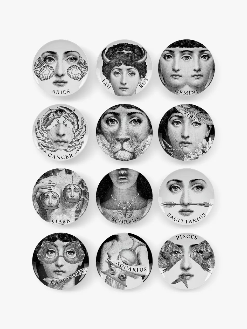 Zodiac Signs porcelain plates set of 12 | Selfridges