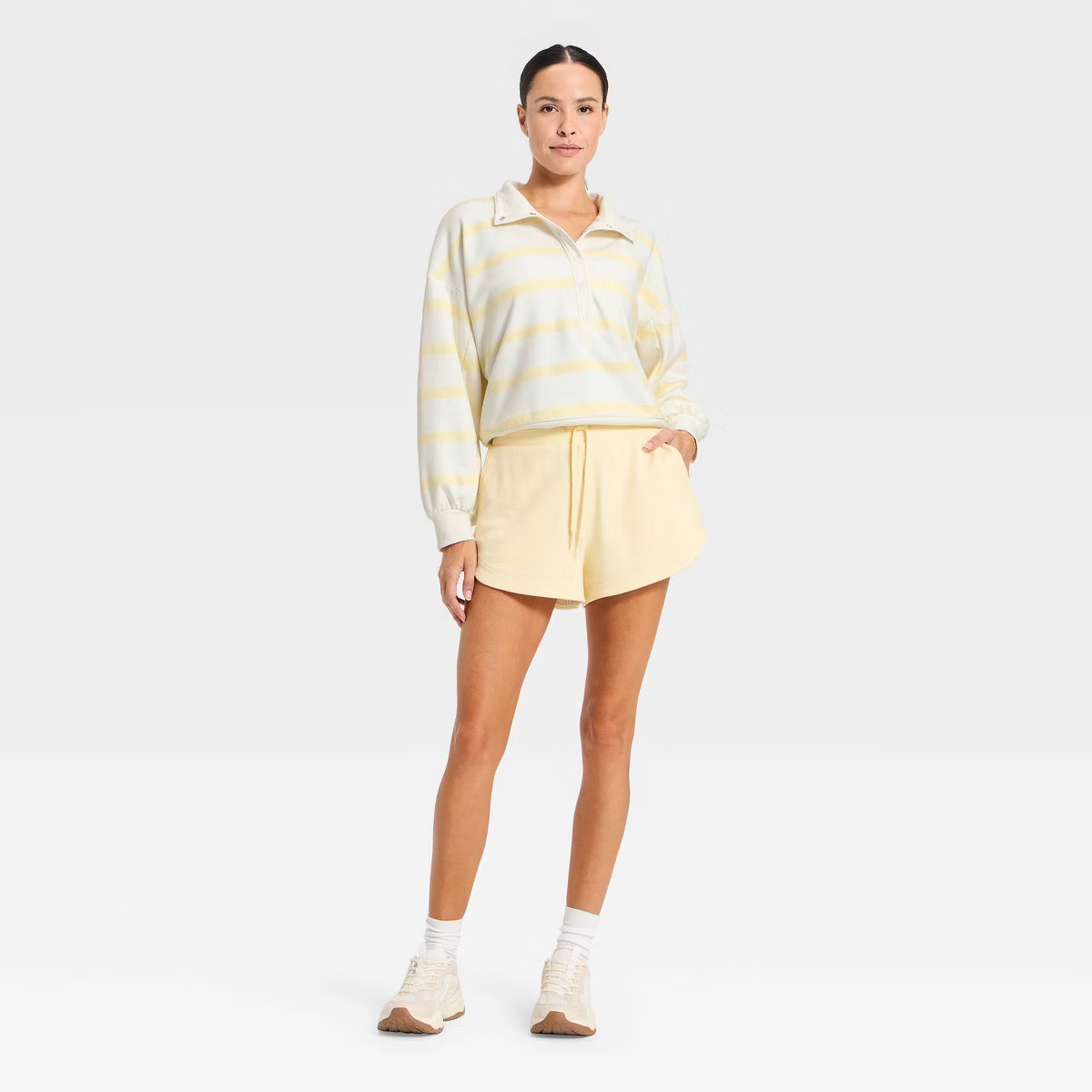 Women's Active Comfort French Terry High-Rise Shorts - All In Motion™ | Target