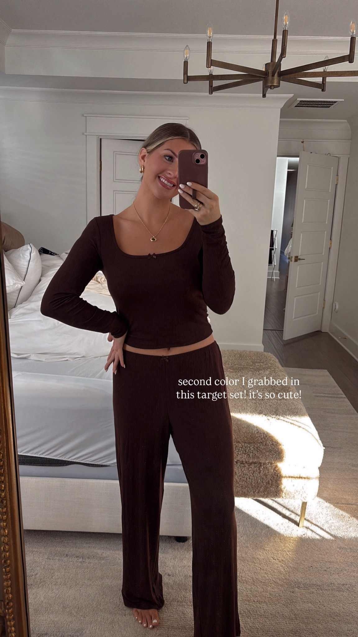 So comfy & I feel cuter in it bc it’s matching! 🤎👏🏼 I’m wearing a medium in both the top and bottom! 

#LTKootd #LTKFindsUnder50 #LTKHome