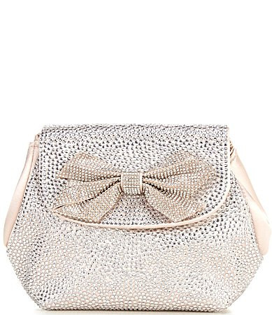 Badgley Mischka Hallie Crystal Bow Clutch - Champagne | Dillard's