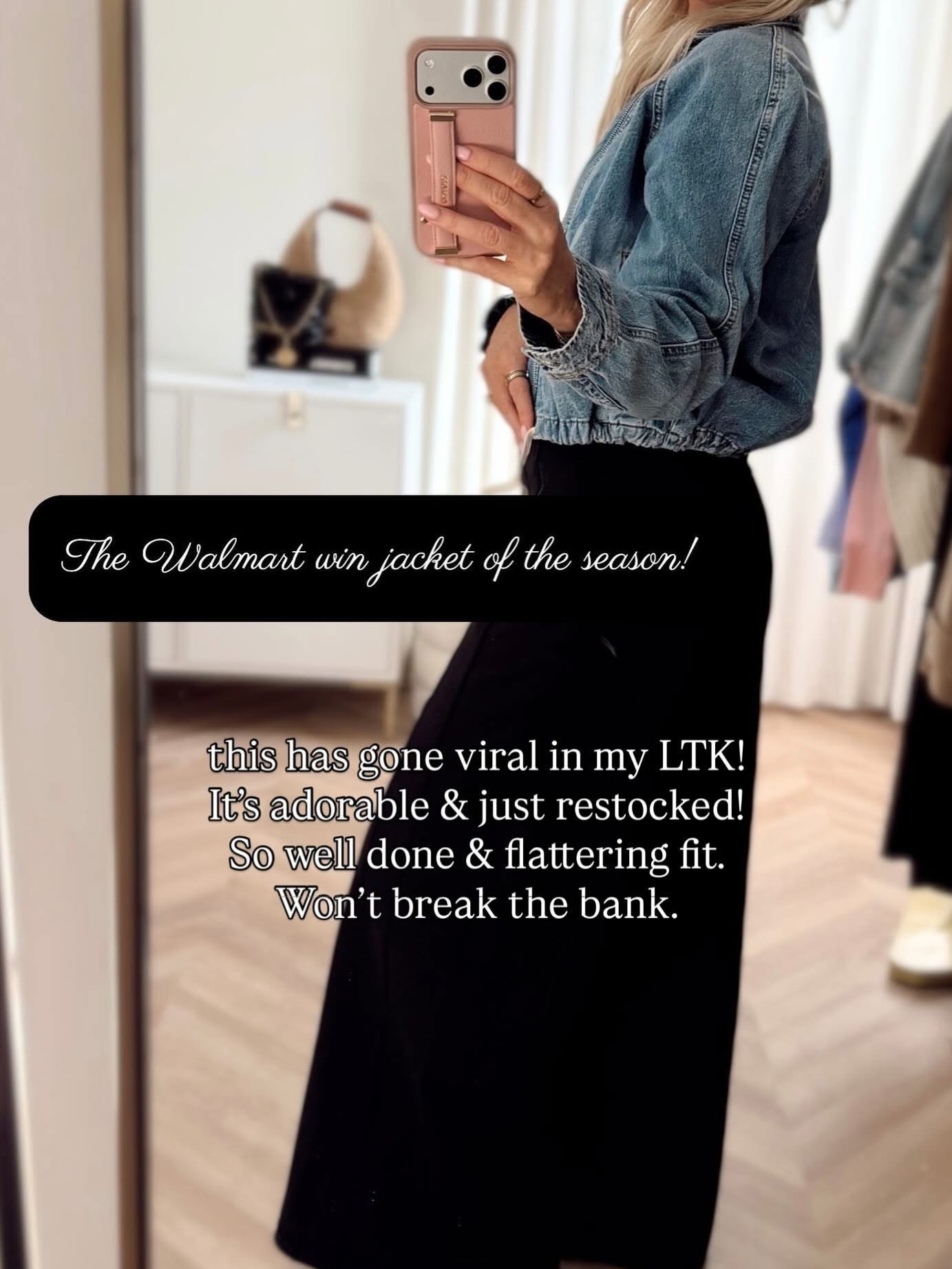 Walmart denim jacket of the season! 💙 Back in stock in all sizes. So cute, affordable, and the best wash. Styled with the viral Lululemon pants. Wearing smalls in both ✨ 

Date night. Denim. Vacation outfits beach. Work outfits. 

#LTKActive #LTKgrwm #LTKootd