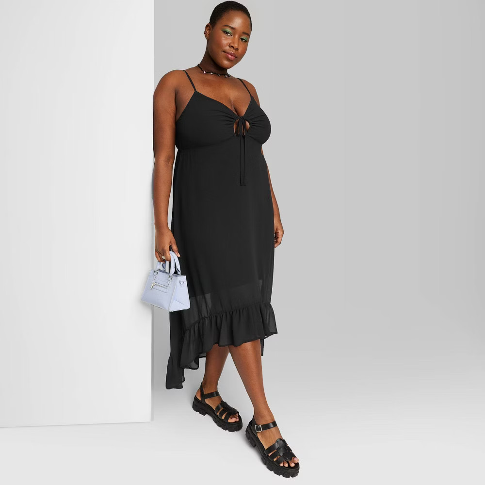 Women's High-Low Hem Chiffon Dress - Wild Fable™ Black XXL | Target