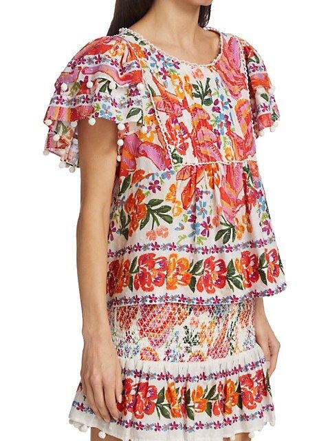 Farm Rio Spring Bananas Pintuck Blouse | Saks Fifth Avenue