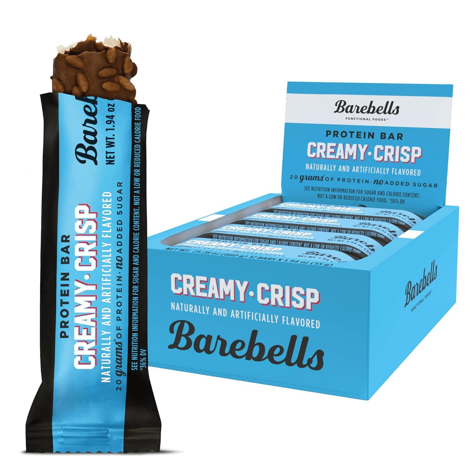 Barebells Protein Bars Creamy Crisp - 12 Count, 20g High Protein Treats - Chocolate Nutrition Bar... | Amazon (US)