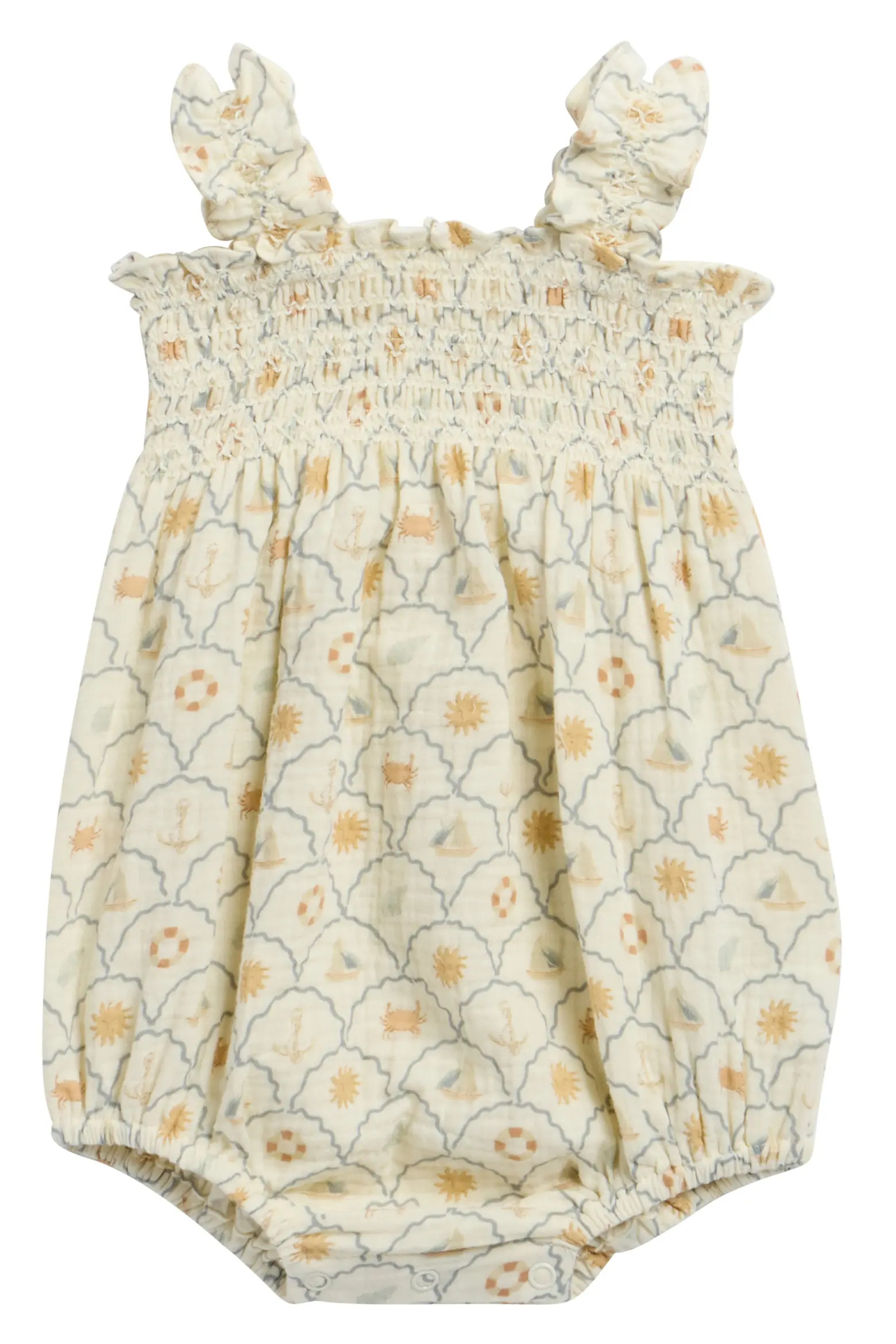 Rylee + Cru Julia Nautical Print Cotton Romper (Women) | Nordstrom | Nordstrom