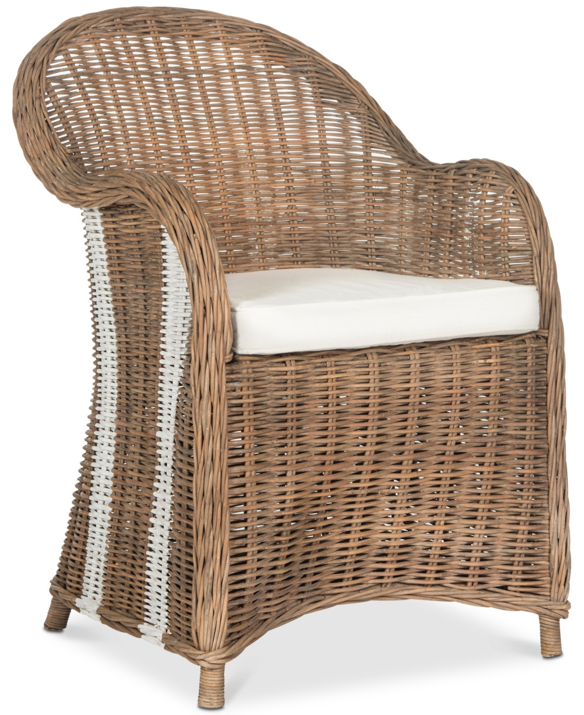 Saxby Wicker Chair - Natural and White | Macy's