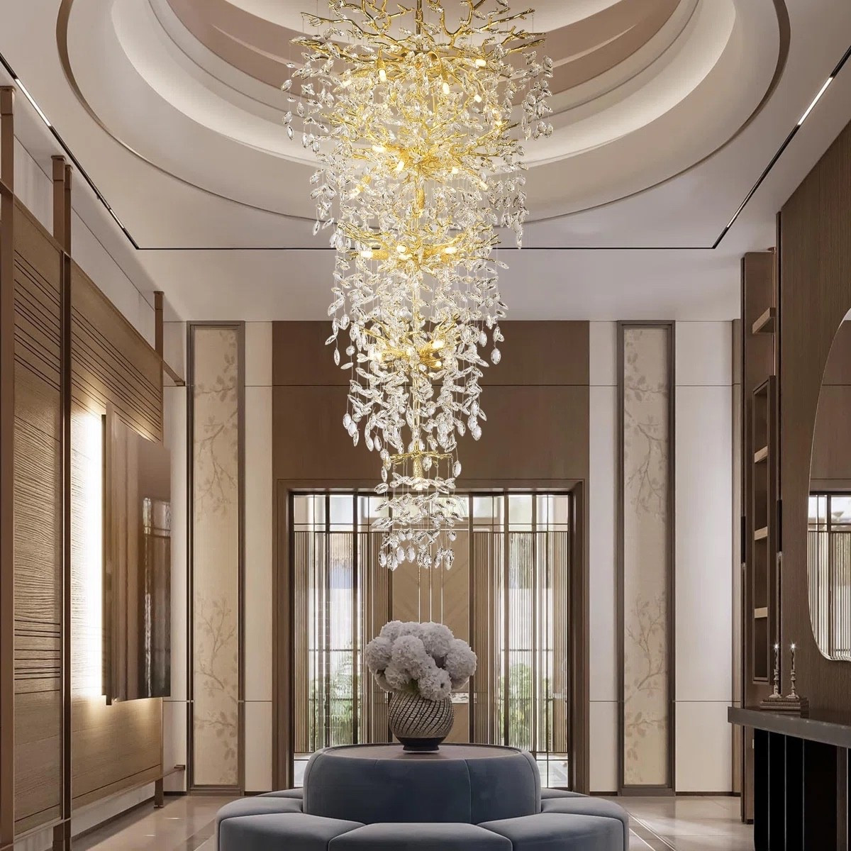 Light Crystal Dimmable LED Tiered Chandelier