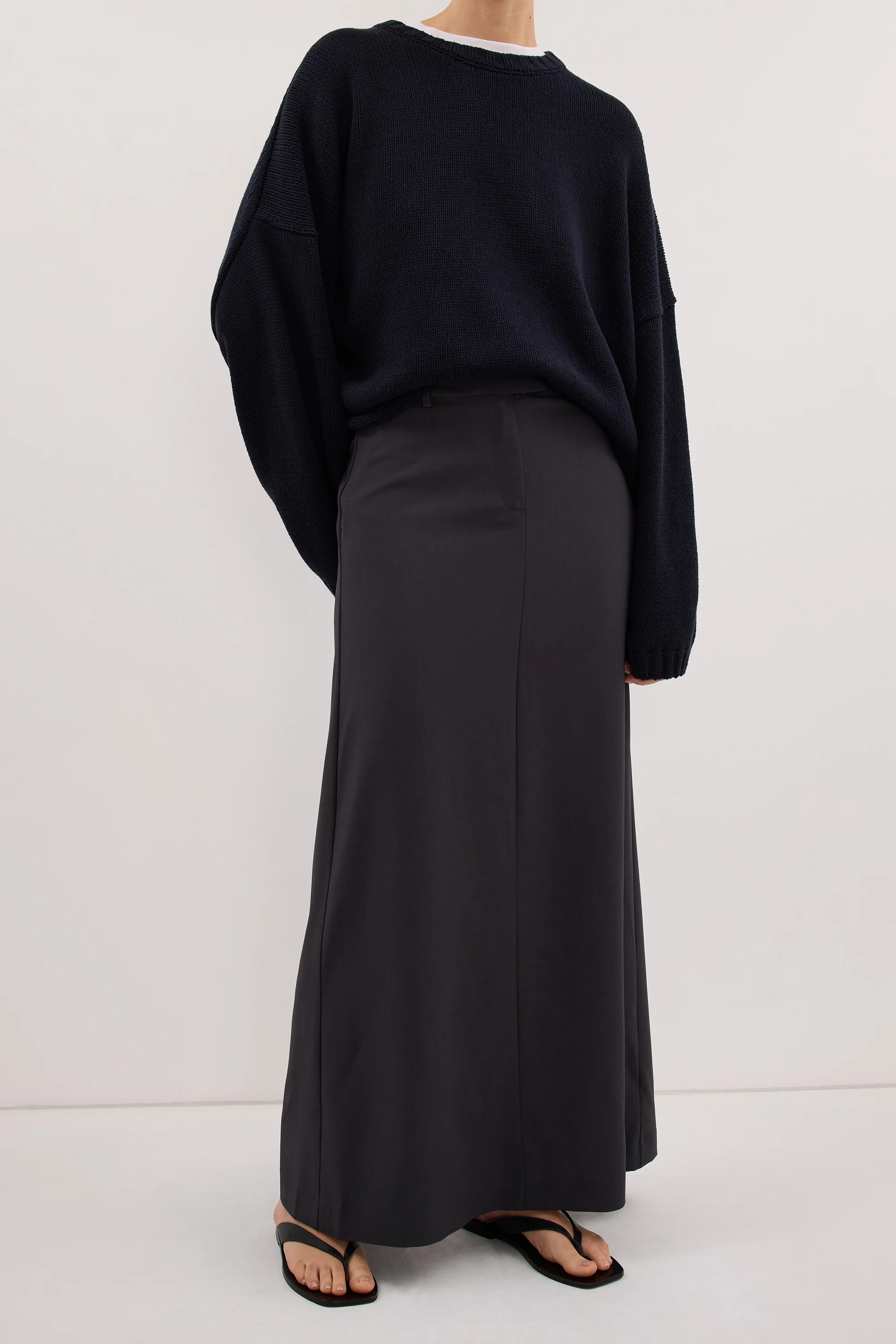 PARKER GREY TAILORED MAXI SKIRT | DISSH