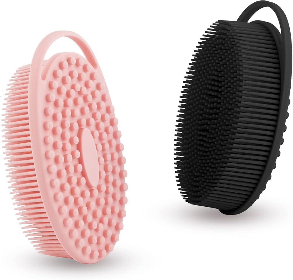Soft Silicone Body Scrubber 2 PCS Silicone Body Shower, Silicone Loofah 2 in 1 Bath and Shampoo B... | Amazon (US)